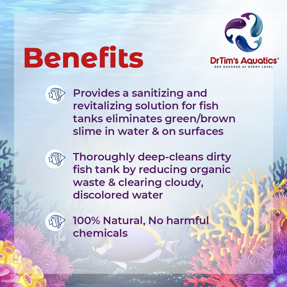 DrTim's Aquatics Re-Fresh for Reef Aquariums - 100% Natural Fish Tank Sanitizer & Revitalizer Conditioner Solution Fresh, Crysta